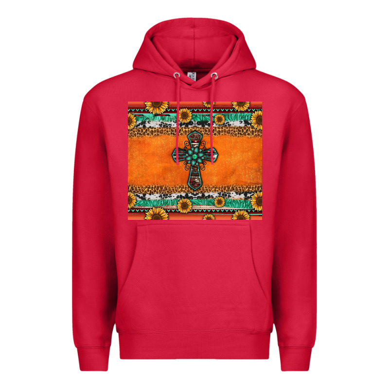 Sunflowers Cross Aztec Pattern Premium Hoodie by Jasminsmagicworld | Teevron