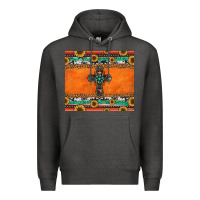 Charcoal Heather sunflowers cross aztec pattern Premium Hoodie - Jasminsmagicworld