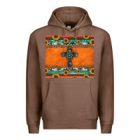 Chestnut sunflowers cross aztec pattern Premium Hoodie - Jasminsmagicworld