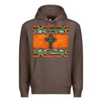 Coffee sunflowers cross aztec pattern Premium Hoodie - Jasminsmagicworld
