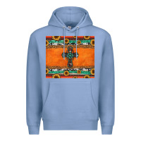 Colony Blue sunflowers cross aztec pattern Premium Hoodie - Jasminsmagicworld