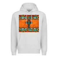 Dove Grey sunflowers cross aztec pattern Premium Hoodie - Jasminsmagicworld