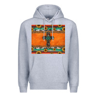 Heather Grey sunflowers cross aztec pattern Premium Hoodie - Jasminsmagicworld