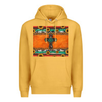 Mustard sunflowers cross aztec pattern Premium Hoodie - Jasminsmagicworld