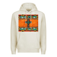 Oatmeal Heather sunflowers cross aztec pattern Premium Hoodie - Jasminsmagicworld