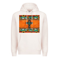 Pale Pink sunflowers cross aztec pattern Premium Hoodie - Jasminsmagicworld