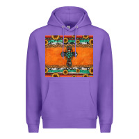 Purple sunflowers cross aztec pattern Premium Hoodie - Jasminsmagicworld