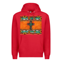 Red sunflowers cross aztec pattern Premium Hoodie - Jasminsmagicworld