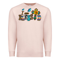 Pale Pink ı am blessed Premium Sweatshirt - AdoDesignShop