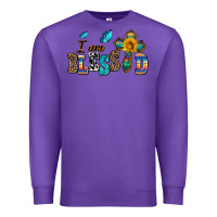 Purple ı am blessed Premium Sweatshirt - AdoDesignShop