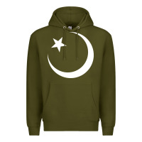 Army Green Islam Symbol Design white Premium Hoodie - longCreatives
