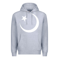 Heather Grey Islam Symbol Design white Premium Hoodie - longCreatives