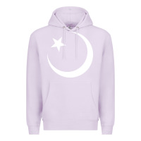 Lilac Islam Symbol Design white Premium Hoodie - longCreatives