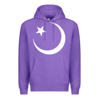 Purple Islam Symbol Design white Premium Hoodie - longCreatives