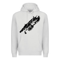 Dove Grey Gears of war lancer Premium Hoodie - longCreatives