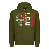 Army Green ICU Registered Nurse Medical Intensive Care Unit Premium Hoodie - longCreatives