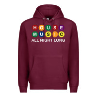 Burgundy House Music All Night Long Ravers Premium Hoodie - longCreatives