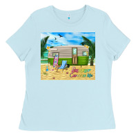 Baby Blue summer caravan life Ladies Tee - TumblerDesignByShophia