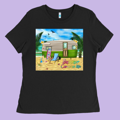 Summer Caravan Life Ladies Tee Designed By Tumblerdesignbyshophia