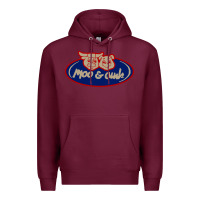 Burgundy Moo and Oink Chicago Premium Hoodie - longCreatives