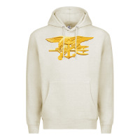 Oatmeal Heather Navy Seals badge Premium Hoodie - longCreatives