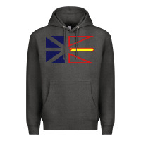 Charcoal Heather Newfoundland and Labrador Flag - 3 Color Premium Hoodie - longCreatives