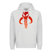 Dove Grey Mando Mythosaur Skull Sticker Premium Hoodie - longCreatives
