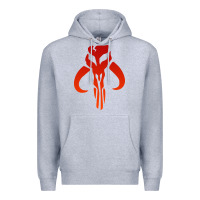 Heather Grey Mando Mythosaur Skull Sticker Premium Hoodie - longCreatives
