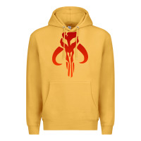 Mustard Mando Mythosaur Skull Sticker Premium Hoodie - longCreatives