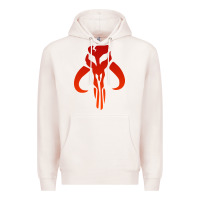 Pale Pink Mando Mythosaur Skull Sticker Premium Hoodie - longCreatives