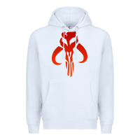 White Mando Mythosaur Skull Sticker Premium Hoodie - longCreatives