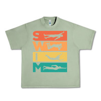 Oil Green Retro Vintage Swimming Gift For Swimmers Urban Heavy Tee - longCreatives