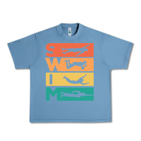 Pebble Blue Retro Vintage Swimming Gift For Swimmers Urban Heavy Tee - longCreatives