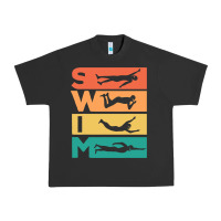 Pigment Black Retro Vintage Swimming Gift For Swimmers Urban Heavy Tee - longCreatives
