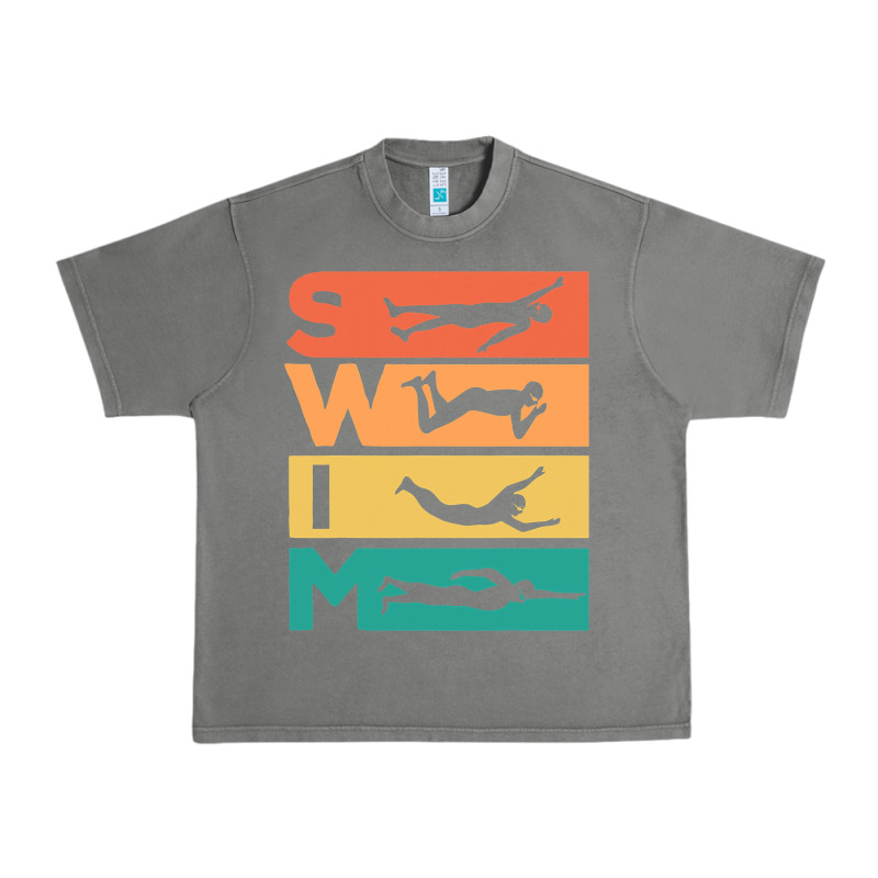 Retro Vintage Swimming Gift For Swimmers Urban Heavy Tee by longCreatives | Teevron