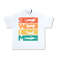 White Retro Vintage Swimming Gift For Swimmers Urban Heavy Tee - longCreatives