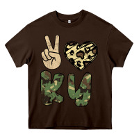 Chocolate Brown Peace Love Heavy Core Tee - Bettercallsaul