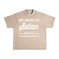 French Oak Get behind me Satan Matthew 1623 Quote Urban Heavy Tee - longCreatives