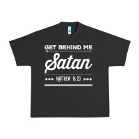 Pigment Black Get behind me Satan Matthew 1623 Quote Urban Heavy Tee - longCreatives