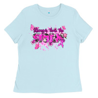 Baby Blue Stronger than the storm Cancer Awareness Ladies Tee - HowdyJamesFarm