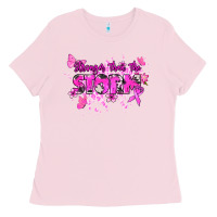 Bubblegum Pink Stronger than the storm Cancer Awareness Ladies Tee - HowdyJamesFarm