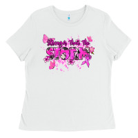 White Stronger than the storm Cancer Awareness Ladies Tee - HowdyJamesFarm
