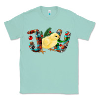 Seafoam Christmas Joy With Chick Classic Tee - RanaPortraitStore