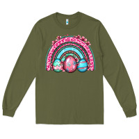 Army Green Easter eggs rainbow Long Sleeve Tee - OliviaCreatesArt