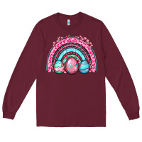 Burgundy Easter eggs rainbow Long Sleeve Tee - OliviaCreatesArt