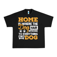 Black dog t  shirt home is where the dog hair stick funny  gift t  shirt Urban Heavy Tee - longCreatives