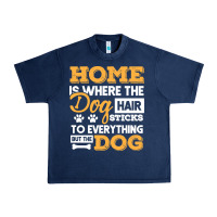 Navy dog t  shirt home is where the dog hair stick funny  gift t  shirt Urban Heavy Tee - longCreatives