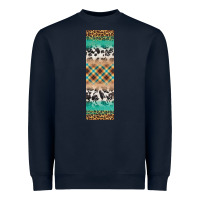 Navy fall pattern Heavyweight Sweatshirt - Artiststas