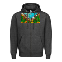 Charcoal Heather cactus sunflower cowhide and turquoise license plate Zipper Hoodie - Artiststas