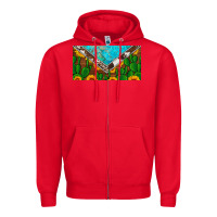 Red cactus sunflower cowhide and turquoise license plate Zipper Hoodie - Artiststas